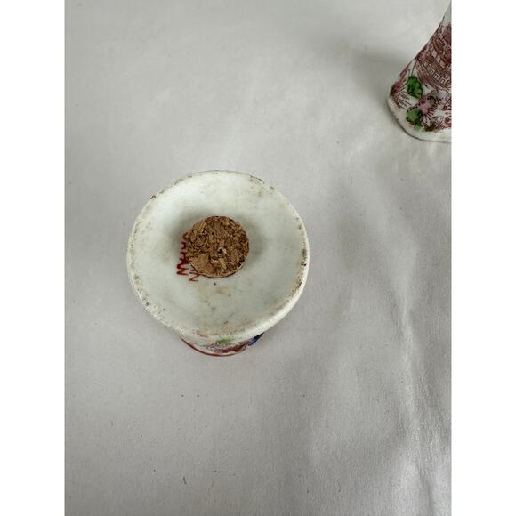 Japanese Antique China Salt and Pepper Shakers Geisha Floral St 1921-1941 - Picture 8 of 9